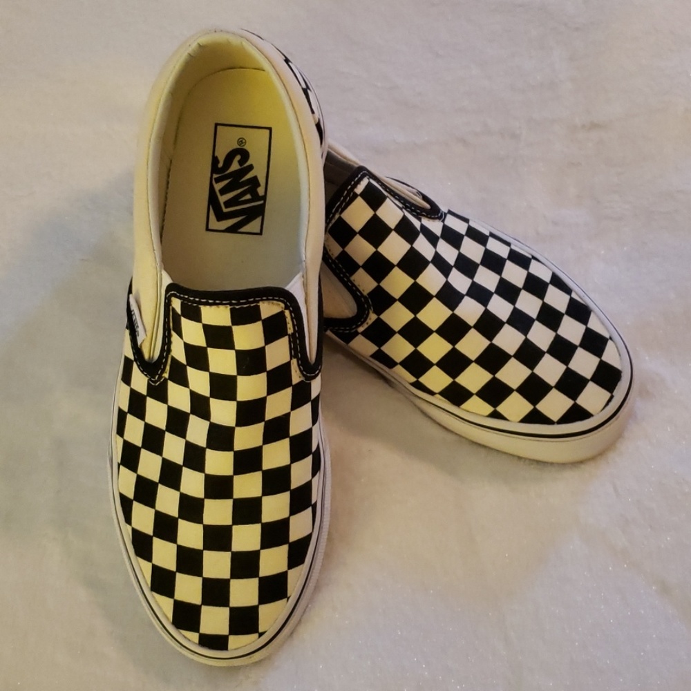 Vans checkerboard slip ons size 8.5 EUC